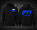 Adult Unisex Hoodie-Black With Blue Design
