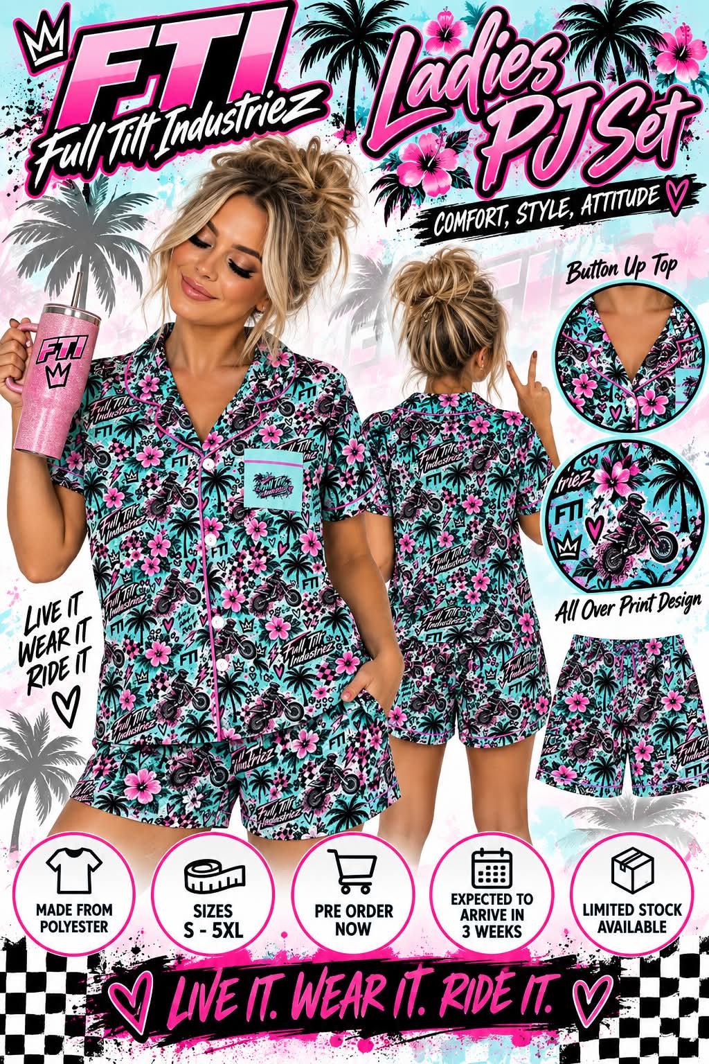 🏁 FULL TILT INDUSTRIEZ – LADIES PJ SETS 🏁
