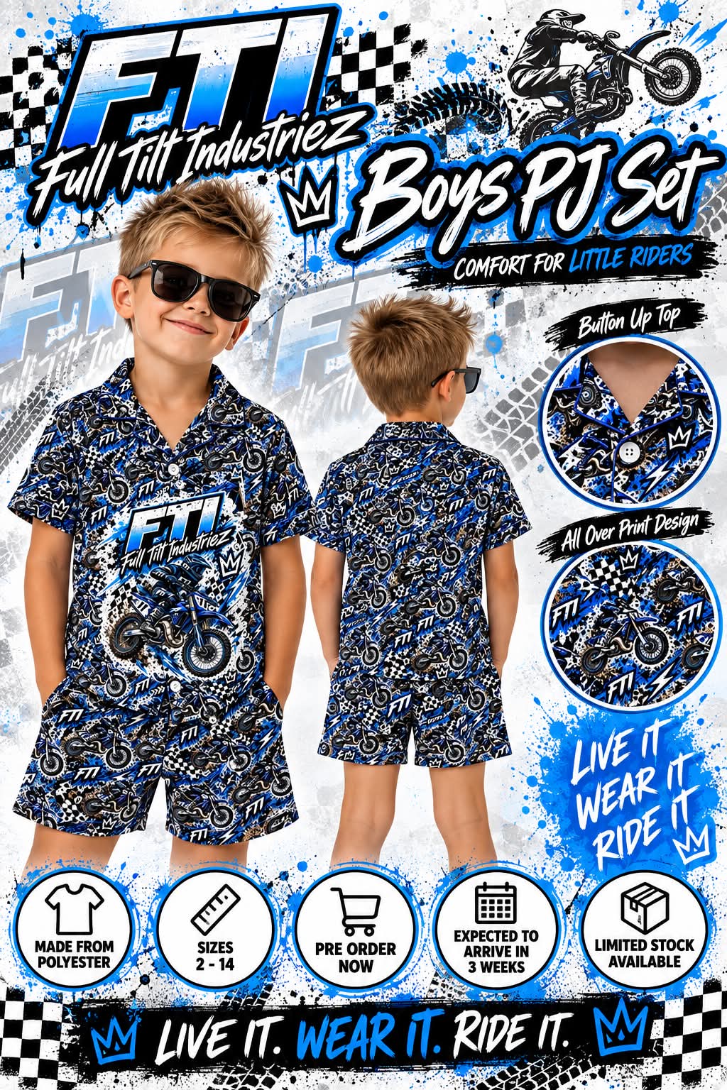 🏁 Full Tilt Industriez Kids PJ Sets 🏁