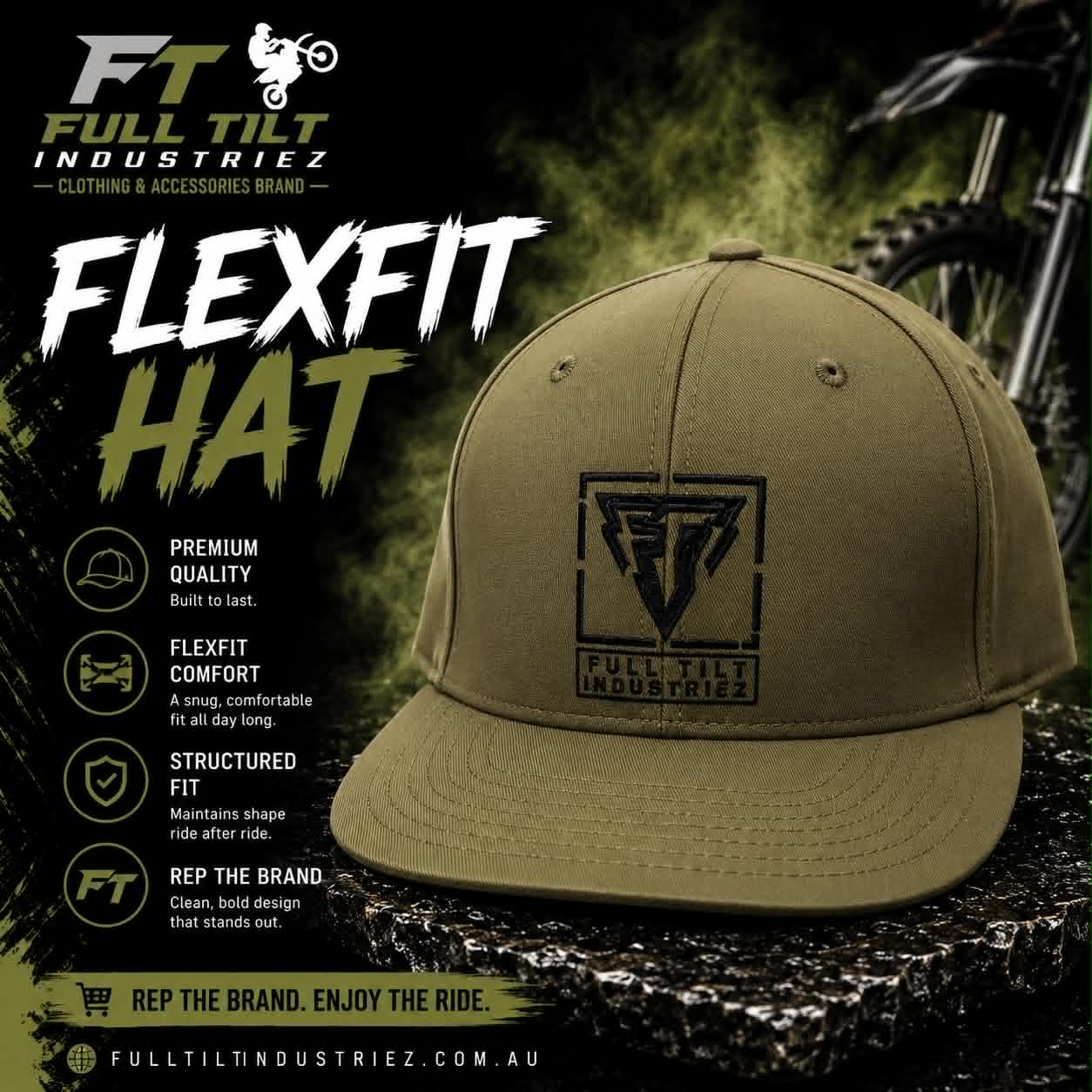 Full Tilt Premium Flexfit Hat-Olive Green