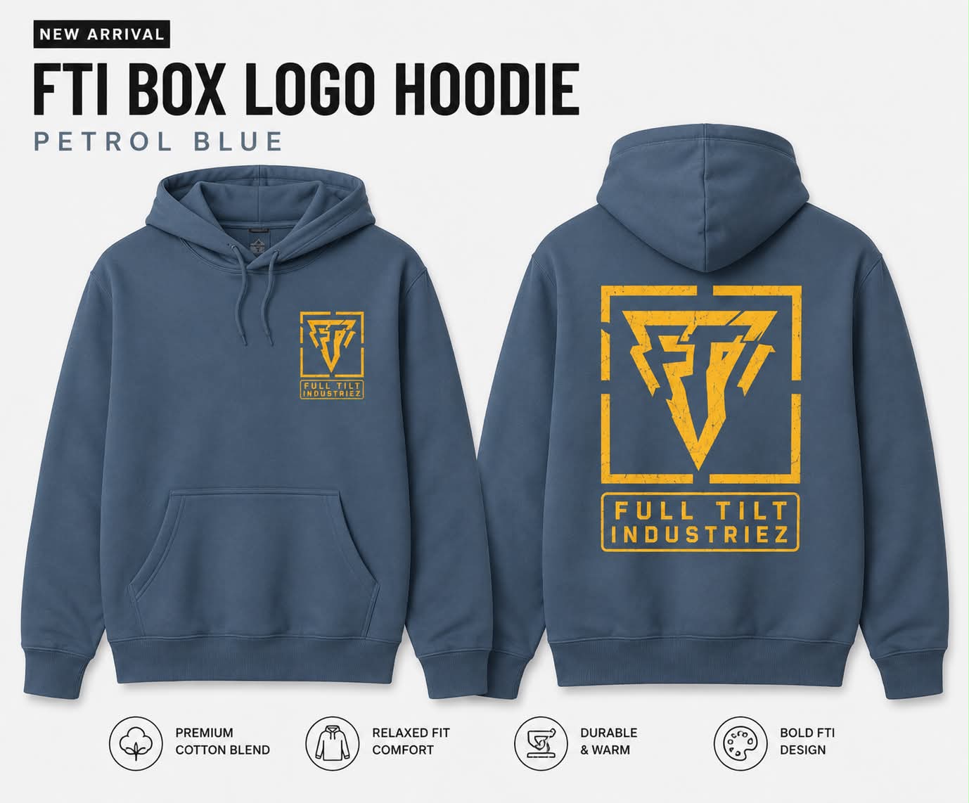 Adult Unisex Petrol Blue Hoodie