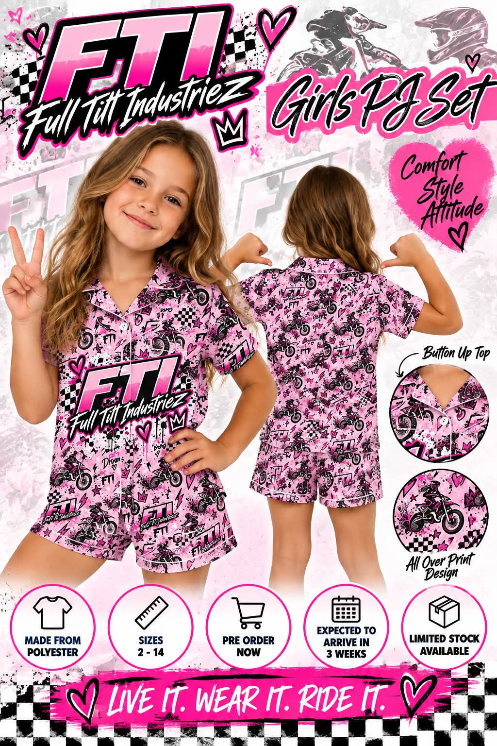 🏁 Full Tilt Industriez Kids PJ Sets 🏁