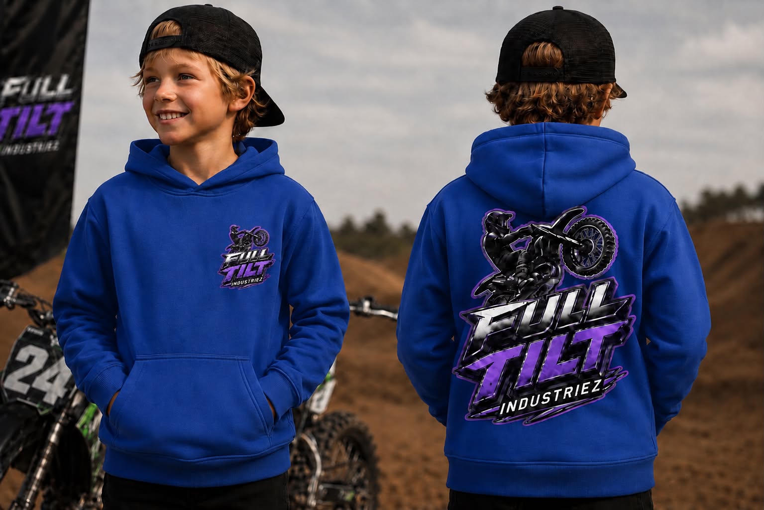 Kids Full Tilt Hoodie- Blue