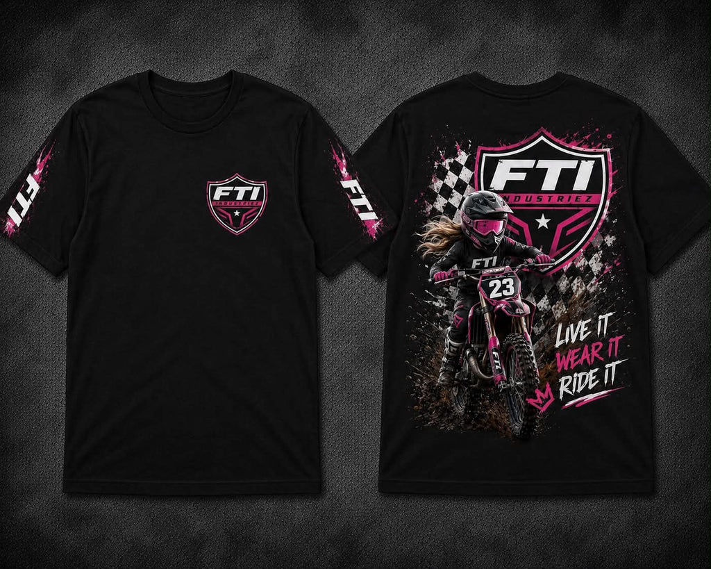 Kids Black Motorcross Tshirt